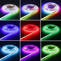 Bande lumineuse LED COB RGB 432 LED, haute densité, flexible, sans points, éclairage d'ambiance pour salle de jeu, décoration pour configuration de jeu