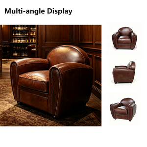 <span class=keywords><strong>Fauteuil</strong></span> de salon de luxe <span class=keywords><strong>en</strong></span> <span class=keywords><strong>cuir</strong></span> pleine fleur antique, style classique rétro, pour salle à cigares, mobilier de salon, <span class=keywords><strong>fauteuil</strong></span> à la mode ancienne - Product Image 2
