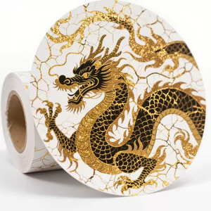 Custom <b>Waterproof</b> Printed UV Transfer Luxury <b>Labels</b> Custom Gold Foil Metal Logo Stickers - Product Image 1