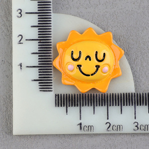 Cabochons en résine de style kawaii de bonne qualité, sourire, soleil, nuage, dos plat pour coque de téléphone portable - Product Image 6