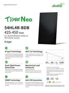 แผงโซลาร์เซลล์ยี่ห้อจินโกะ รุ่นท็อปแบรนด์ 440w สีดำทั้งหมด 445w 450w โมดูลไฟฟ้าโซลาร์เซลล์สำหรับติดตั้งบนหลังคาบ้าน - Product Image 2