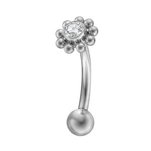Vente en gros de barres de <span class=keywords><strong>piercing</strong></span> pour sourcils en titane G23 ASTM F136 avec boule CZ de 3 mm, bijoux d'oreille <span class=keywords><strong>Helix</strong></span> pour femme et <span class=keywords><strong>homme</strong></span> - Product Image 3