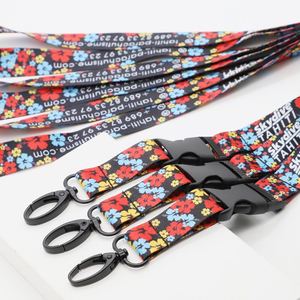 Custom Polyester Lanyard Heat Transfer Printing Logo Event Conference Breakaway <b>Buckle</b> Retractable Reel Strap Lanyard - Product Image 2