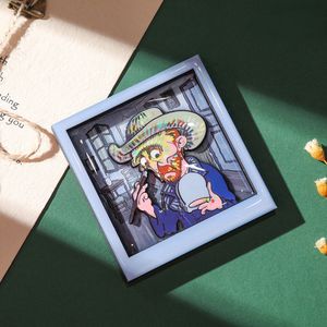 กรอบรูปลายการ์ตูนน่ารักแวนโก๊ะ3D สติกเกอร์ติดตู้เย็นภาพวาดที่มีชื่อเสียงของตกแต่งตู้เย็นแม่เหล็กสุดสร้างสรรค์ - Product Image 5