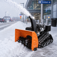 Souffleuse à neige électrique télécommandée, balayeuse et déneigeuse Loncin 196cc EPA pour trottoirs et allées
