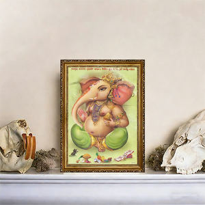 Autel hindou indien de Ganesha, dieu de la sagesse et de la richesse, <span class=keywords><strong>art</strong></span> mural encadré - Product Image 2