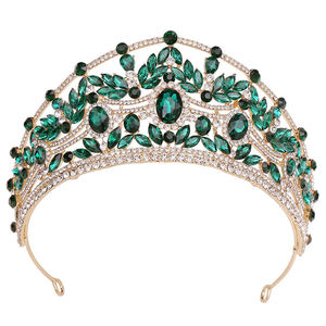 Alliage Romantique Luxe Diamant Pageant Couronnes Royal Mariage Noivas Pêche <span class=keywords><strong>Couronne</strong></span> Européenne Américaine Nouveau Strass Mariée <span class=keywords><strong>Princesse</strong></span> - Product Image 4