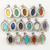 P437 Vente directe usine en ligne Bestseller Coquille d'ormeau Coquille noire Turquoise synthétique Améthyste naturelle Quartz rose ovale