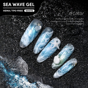 JTING Gel Effetto Onde Marine HEMA/TPO Senza Bianco, Gel Polish Effetto Onde Oceaniche, Gel per Nail Art Effetto Marmo Autolivellante con Pennello Personalizzato - Product Image 1