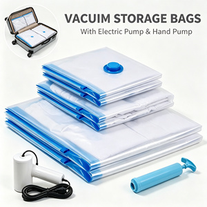 Transparent Vacuum Storage <b>Bags</b> <b>Compression</b> Organizer Pouches for Clothes Blankets Bedding Home Travel - Product Image 4