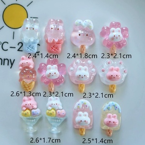 Vendite calde <span class=keywords><strong>animali</strong></span> trasparenti in resina di coniglio 2025 nuovi prodotti in resina custodia per telefono Charms per decorazione - Product Image 6