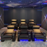 Herstellung Home Cinema Stitching Leder Armlehne Lagerung Kino Sofa Liegende elektrische Kopfstütze Theater Wohnzimmer Möbel