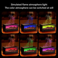 Nouveautés : Diffuseur d'arômes portable 200 ml avec lumières colorées, simulation de flamme, minuterie, pour bureau