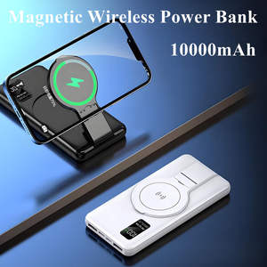 Transparent 10000mAh Magnetic Wireless Power Bank 15W Fast <b>Charging</b> Foldable Adjustable Phone Stand Dual <b>USB</b> Type C Ports LED - Product Image 5