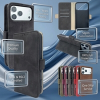 Étui portefeuille vintage en similicuir suédé mat avec fentes pour cartes et support rotatif à 360° °   Coque de protection antichoc pour iPhone X/XS