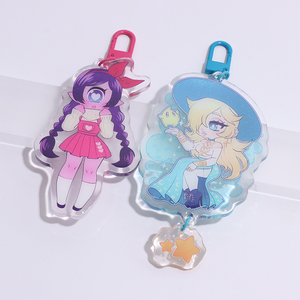 Vigreat Kawaii phim hoạt hình <span class=keywords><strong>Acrylic</strong></span> <span class=keywords><strong>Keychain</strong></span> hình dạng khác nhau tùy chỉnh in móc khóa nhựa - Product Image 2