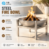 Brasero Moderne Rond d'Extérieur en Acier Corten, Polyvalent pour Barbecue, Camping, Fontaine d'Eau et Jardinière
