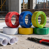 Kabel Tembaga Inti Tunggal Berisolasi XLPE PVC Tegangan Rendah untuk Rumah Tangga 450V/250V/300V Kelas Tahan Api untuk Penggunaan Bangunan IP65 Berbagai Ukuran