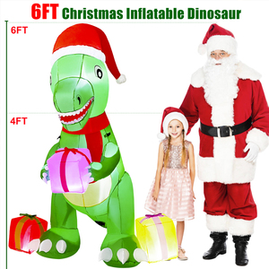 Hộp quà khủng long bơm hơi LED Giáng sinh bán buôn nhà máy, đồ trang trí Giáng sinh ngoài trời cổ điển, khủng long khổng lồ bơm hơi - Product Image 6