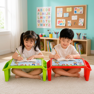 Table carrée moderne en plastique PP pour enfants, multifonctionnelle, légère, durable, non toxique, écologique, portable, pour une personne, utilisation en chambre - Product Image 3