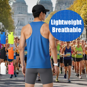 เสื้อกล้ามวิ่งแบบแห้งเร็ว ผ้าตาข่ายระบายอากาศ น้ำหนักเบา ไร้ตะเข็บ พิมพ์ลายแบบซับลิเมชั่น สำหรับวิ่งมาราธอน - Product Image 1