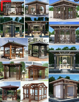 Pavillon de jardin en aluminium pour usage commercial, café, restaurant, bar, terrasse, pergola, auvent, abri