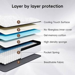 Matelas hybride haut de gamme, <span class=keywords><strong>taille</strong></span> simple, orthopédique, mousse à mémoire de forme, <span class=keywords><strong>latex</strong></span> naturel, ressorts ensachés, pour appartement, ODM, approvisionnement en gros - Product Image 2