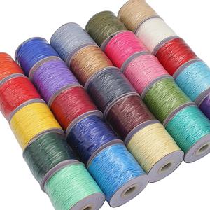 Hilo de cera coreano, 38 colores, varios tamaños, cordón de cuerda encerada trenzada de poliéster para DIY, hilos para hacer joyas de macramé - Product Image 1
