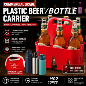 <span class=keywords><strong>Portabottiglie</strong></span> in Plastica Personalizzato con Logo, Resistente, in PP per Alimenti, Adatto per Bottiglie d'<span class=keywords><strong>Acqua</strong></span> Sportive, Cesto Portatile per Bevande - Product Image 1