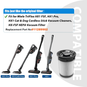 Repuesto de Filtro HX-FSF Compatible con Aspiradoras Inalámbricas Miele <span class=keywords><strong>TriFlex</strong></span> HX1 / HX1 Pro, Juego de Accesorios de Filtro HEP - Product Image 4