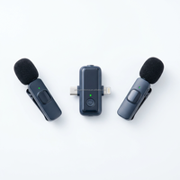 Microphone Lavalier Sans Fil Professionnel 3-en-1 Double Clip 3,5 mm Lightning Type C pour iPhone Android Appareil Photo PC