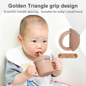Silicone Sippy Cup Toddlers Double Wall Insulated No Spill Cup with Straw BPA Free - Product Image 2
