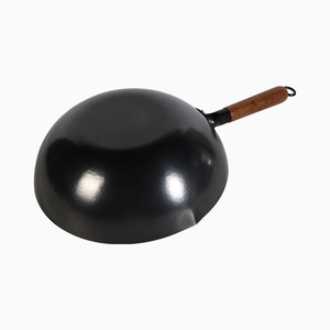 Ustensiles de cuisine chinois antiadhésifs compatibles induction, fond plat, poêles à frire, ultra-légères, en acier au carbone martelé, <span class=keywords><strong>wok</strong></span> de <span class=keywords><strong>Pékin</strong></span> - Product Image 4