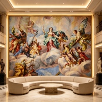 Papier peint mural auto-adhésif personnalisé, peinture classique baroque pour salon de villa et hall d'hôtel, club, foyer