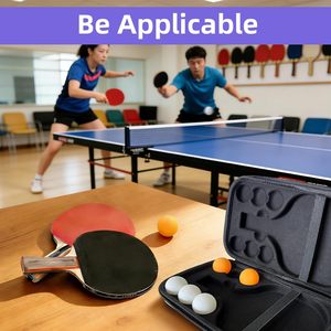 Étui <span class=keywords><strong>de</strong></span> transport antichoc en EVA pour raquette <span class=keywords><strong>de</strong></span> tennis <span class=keywords><strong>de</strong></span> table, doublure intérieure en mousse prédécoupée, sac <span class=keywords><strong>de</strong></span> rangement pour ping-pong avec 6 supports indépendants pour balles - Product Image 5