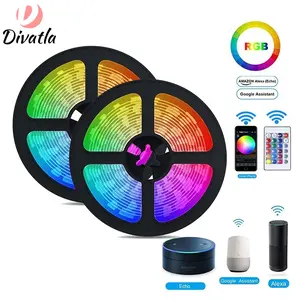 Divatla fabricante tubo lâmpada 50 metros rgb controle remoto app led tiras de luz flexível