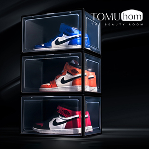 Acrylic Shoes Shoe Box Magnetic Transparent Plastic Shoe Box Storage Acrylic Shoes Plastic Shoe Boxes Custom Logo Clear Transparent Box Folding Stackable Sneaker Box Magnetic