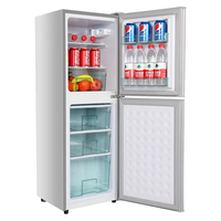 Réfrigérateur Commercial Compact 102L pour la Maison avec Double Portes Congélateur en Haut et Réfrigération en Bas Appareil Électroménager