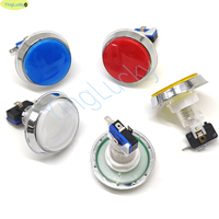 NOUVEAU Bouton poussoir plat électroplaqué 60 mm avec fente pour monnaie et ampoule LED pour borne d'arcade et centre de jeux en plastique