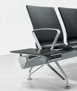 Pu Foam Flughafen Stuhl 3-Sitzer Wartes tuhl mit Power Charge Beistell tisch