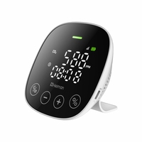 Le moniteur intelligent de qualité de l'air intérieur détecte et affiche le CO2, l'humidité, la température, la date, l'heure Adaptateur secteur DC5V