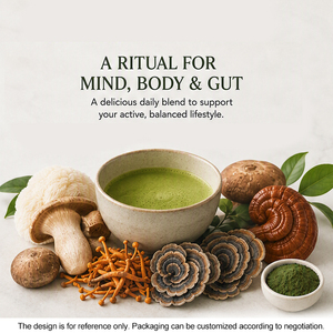 Matcha con Hongos para tu Ritual Matutino y Concentración en la Oficina, Matcha con 8 Hongos Funcionales + Espirulina <span class=keywords><strong>Azul</strong></span> - Product Image 2
