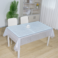 Nappe rectangulaire en PVC avec dentelle, imperméable, facile à nettoyer, protection pour table de salle à manger, hôtel, banquet, fête