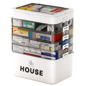 Botiquín de primeros auxilios moderno de 30cm para uso doméstico, caja de almacenamiento de medicamentos de emergencia médica multifuncional - Product Image 4