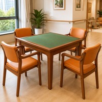Meubles d'hôpital, table de jeu/de cartes carrée en bois massif avec plateau en feutre vert pour les centres de soins aux personnes âgées