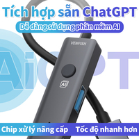 Hub vocal IA en alliage d'aluminium Type C vers USB2.0 Contrôle vocal Outils IA Adaptateur USB pour ordinateurs portables Ordinateurs de bureau Tablettes
