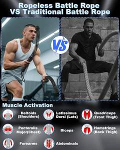 Cuerda de Batalla sin Cuerda con Peso para <span class=keywords><strong>Ejercicios</strong></span> de Brazos, Cuerdas de Batalla sin Cuerda con Peso para Entrenamiento de Fuerza Corporal en Casa - Product Image 2