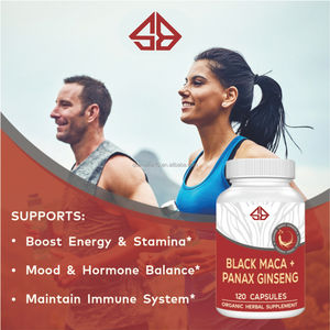 Cápsulas Herbales de Maca Negra y Ginseng para Adultos, Mejora la Energía, la Salud Inmunológica, la Atención y la Resistencia, 120 Unidades OEM - Product Image 2