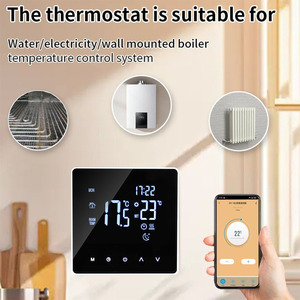 Termostato de pantalla táctil, <span class=keywords><strong>Digital</strong></span> con pantalla LED Periodo programable, Control de temperatura de calor y refrigeración Termostato Wifi - Product Image 6