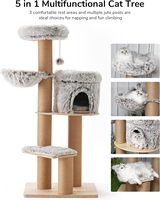 61 "5 en 1 Cat Tower Plush Villa à plusieurs étages pour chat 6 poteaux d'appui TAPIS lavables amovibles pour la plupart des perchoirs et hamacs pour chat